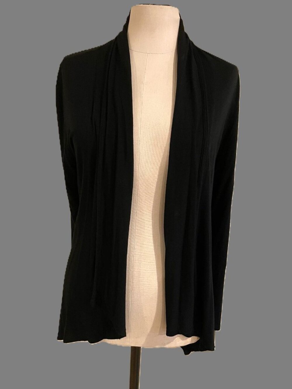 Midnight Black Open‑Front Cardigan – Size M